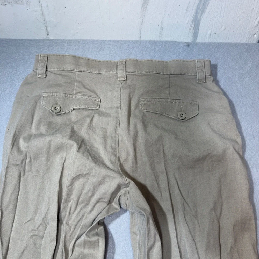 Lee Womens Comfort Waistband Khaki Tan Stretch Straight Leg Pants Size 14 Medium - Picture 3 of 11